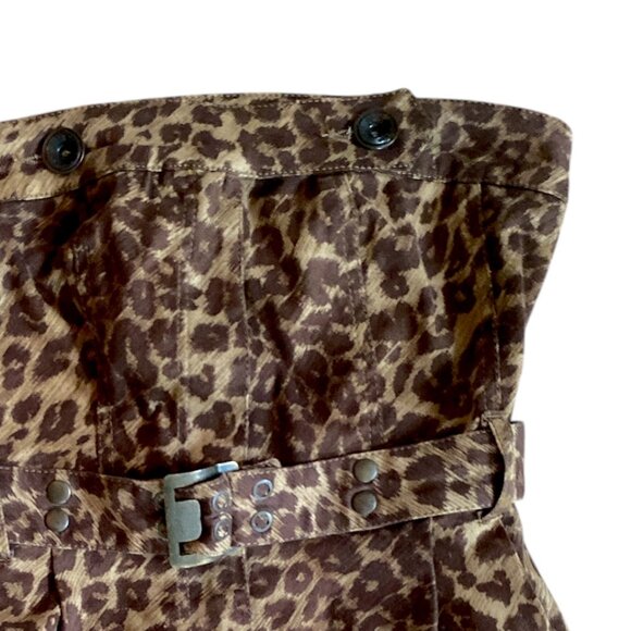 Vintage Y2K Plein Sud Strapless Dress Leopard Belted Denim Mini Dress Size 38- S - Picture 6 of 12
